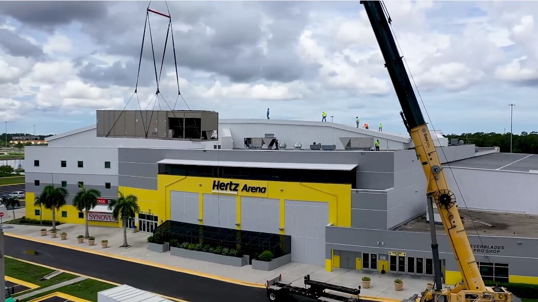 RTU Replacements at Hertz Arena in Fort Myers by Crowther Roofing and Cooling