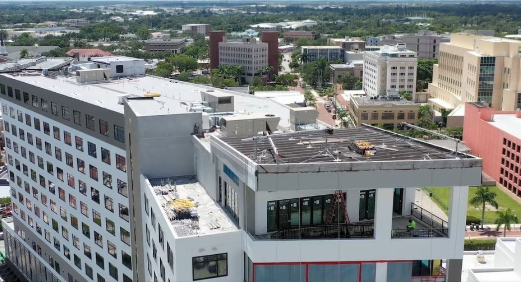 Luminary Hotel  gets a Flat SBS roofing system by Crowther Roofing and Cooling in Fort Myers