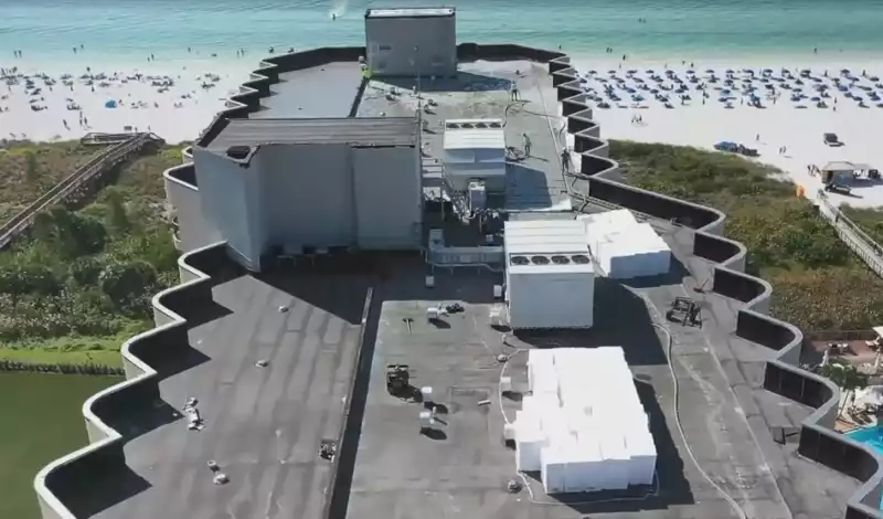 Lightweight Insulating Concrete by Crowther Roofing and Cooling at Marco Island Hilton on Marco Island. Serving Jupiter, Sarasota and Fort Myers